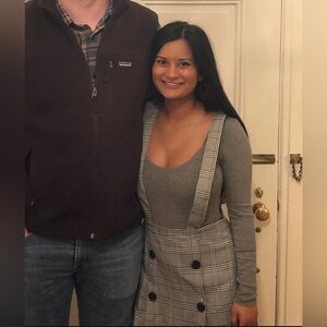 Super cute skirt with attached suspenders (adjustable)